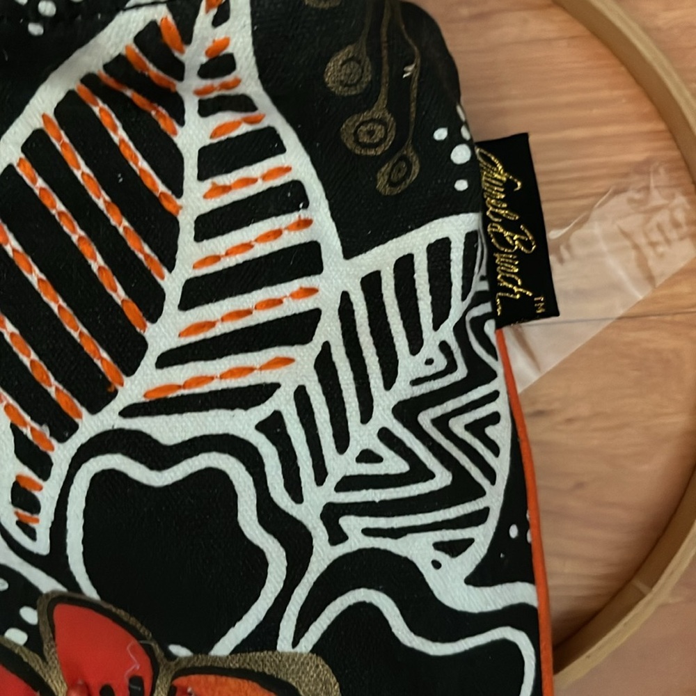 Laurel Burch Orange Black Colorful Floral Shoulder Bag - Picture 3 of 7